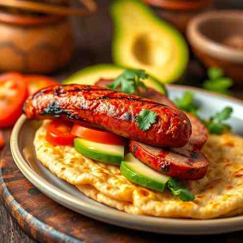 Chorizo con Arepa - Colombian Dish Recipe